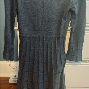 Gray Long-Sleeve Knit Dress